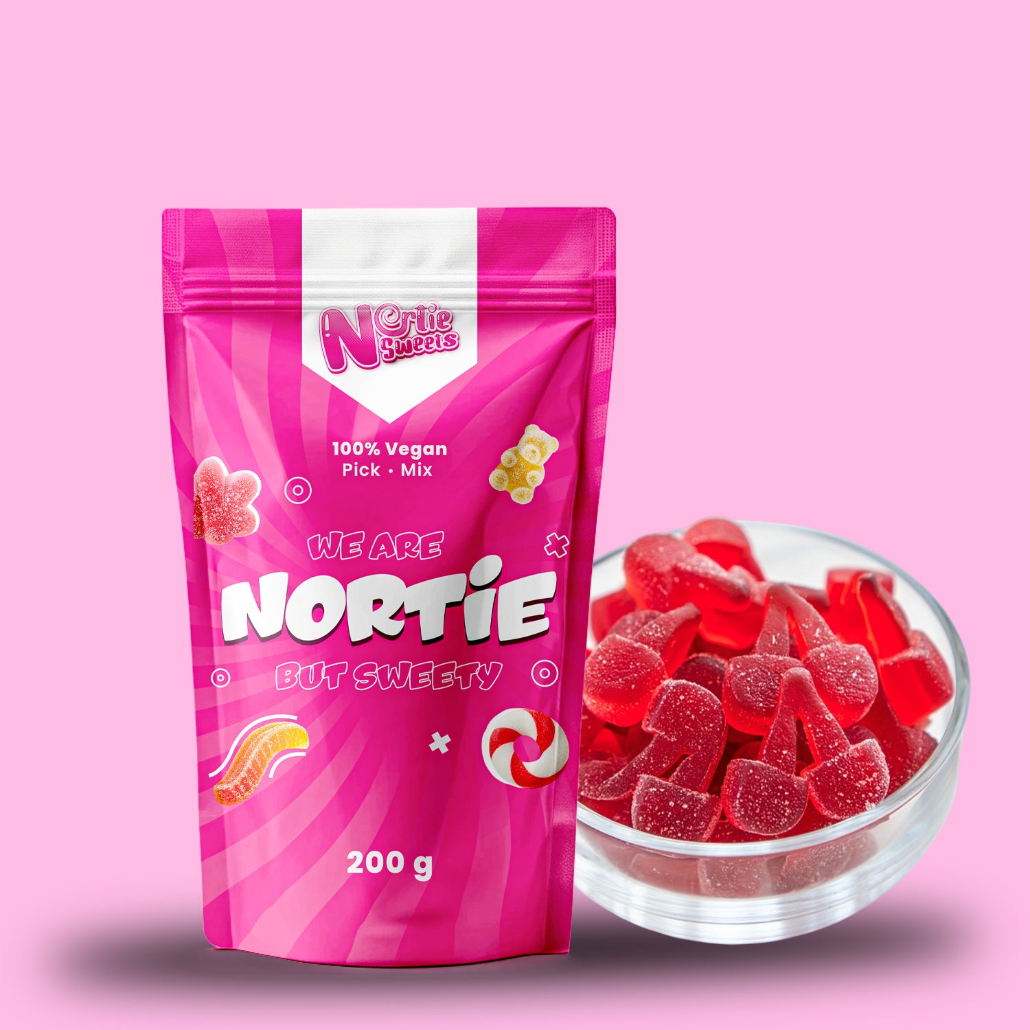 Nortie Sweets Gummy Fizzy Twin Cherries