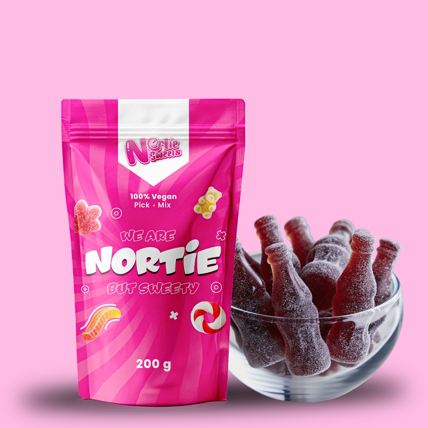 Nortie Sweets Gummy FIZZY CHERRY COLA BOTTLES