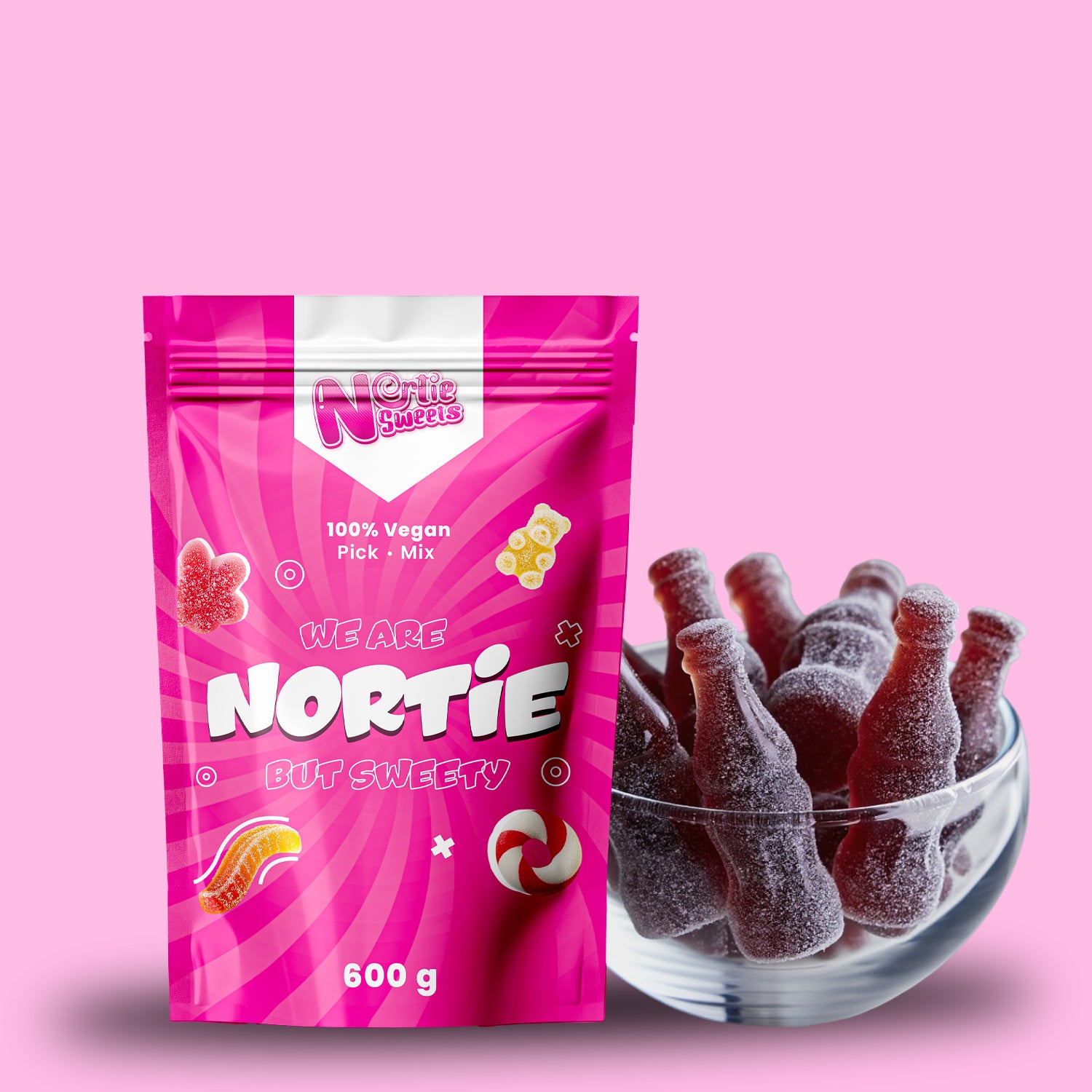 Nortie Sweets Gummy FIZZY CHERRY COLA BOTTLES