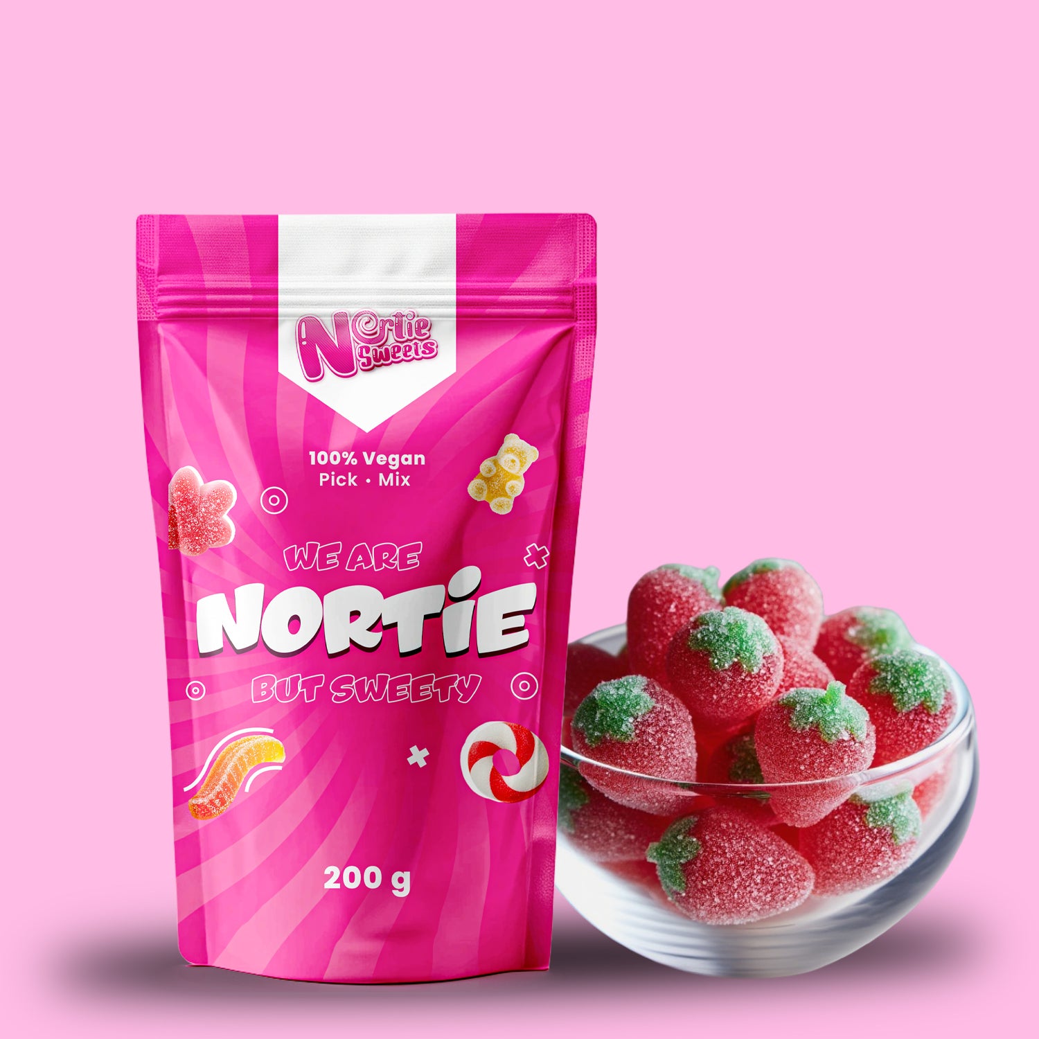 Nortie Sweets Gummy FIZZY STRAWBERRIES