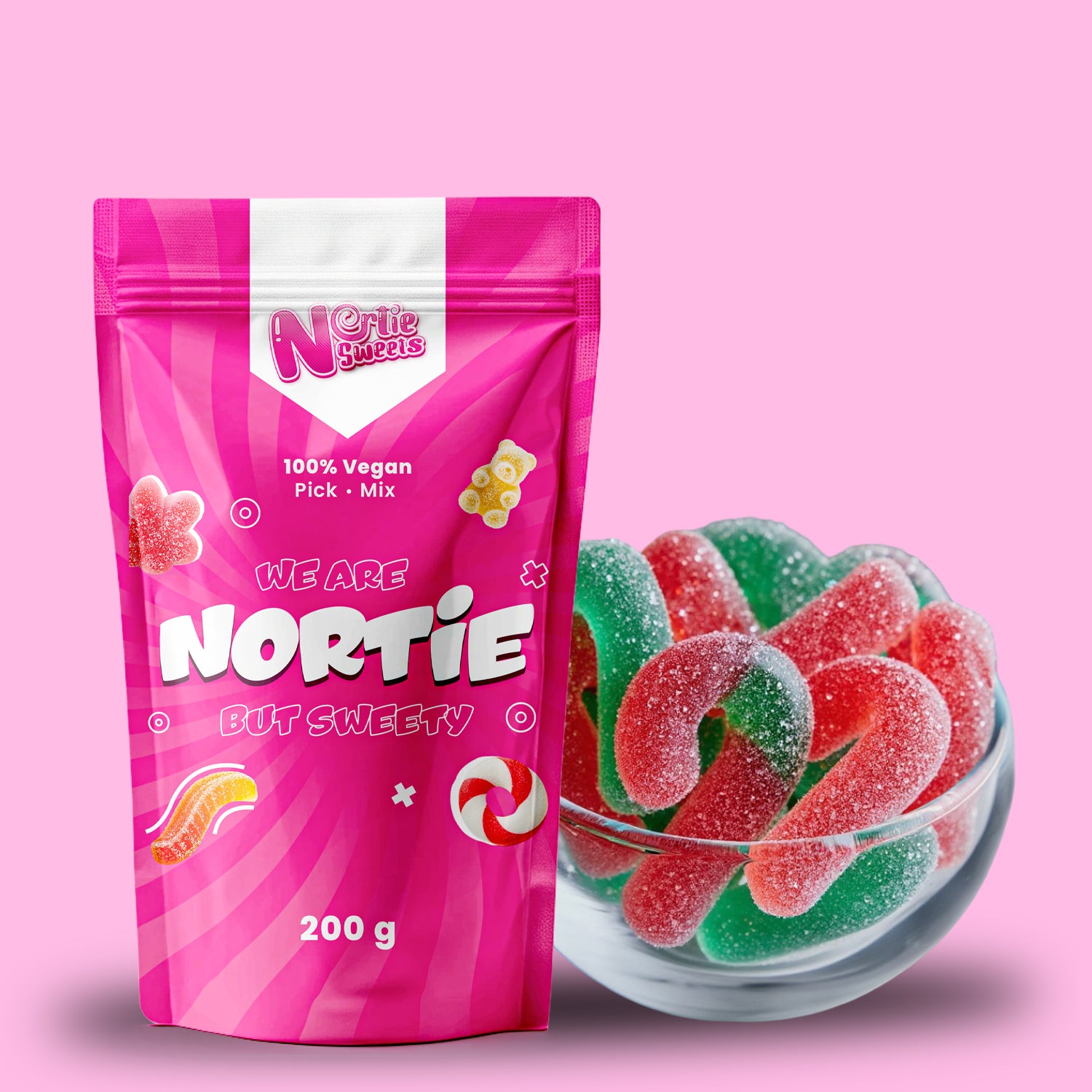 Nortie Sweets Gummy SUGARED CANDY CANES