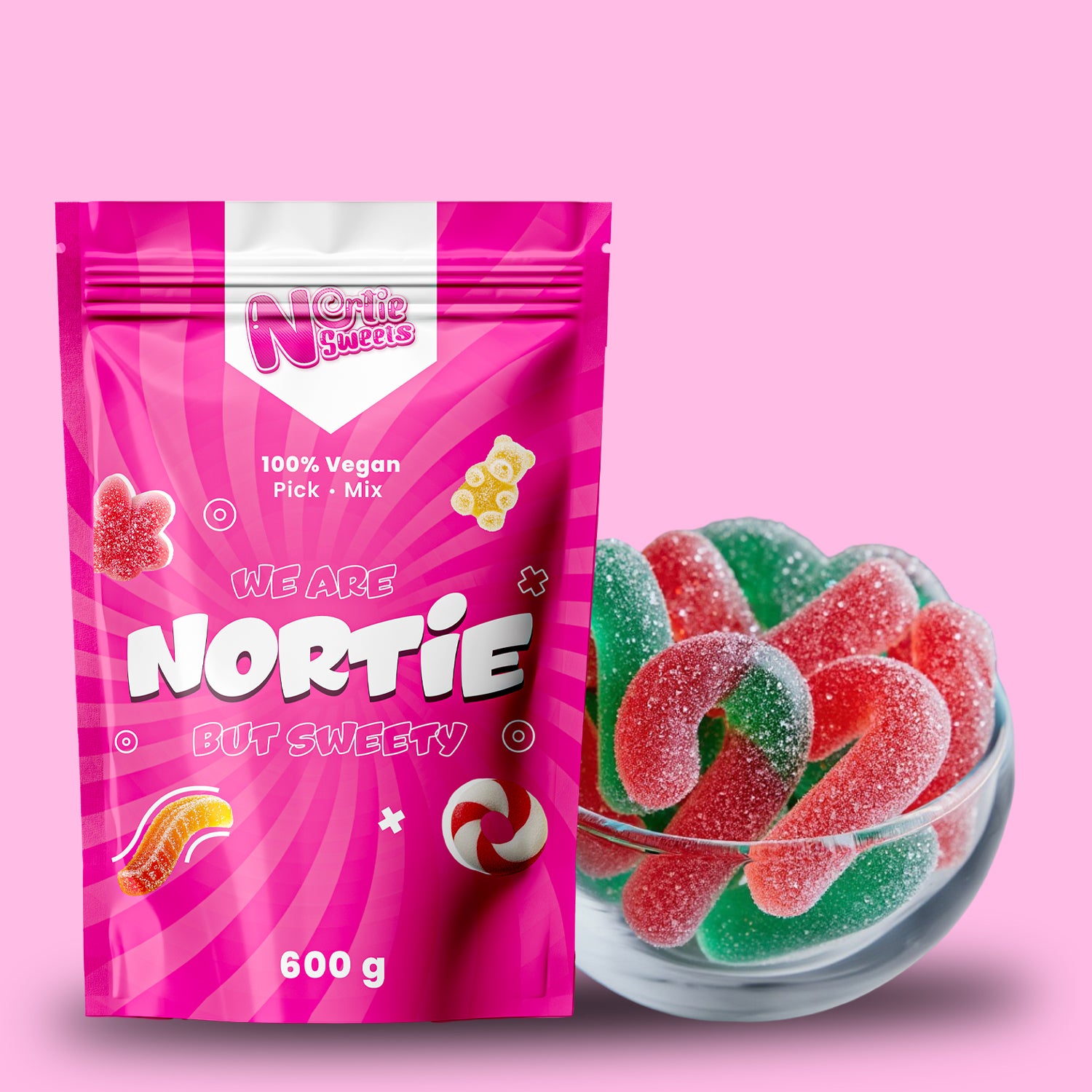 Nortie Sweets Gummy SUGARED CANDY CANES